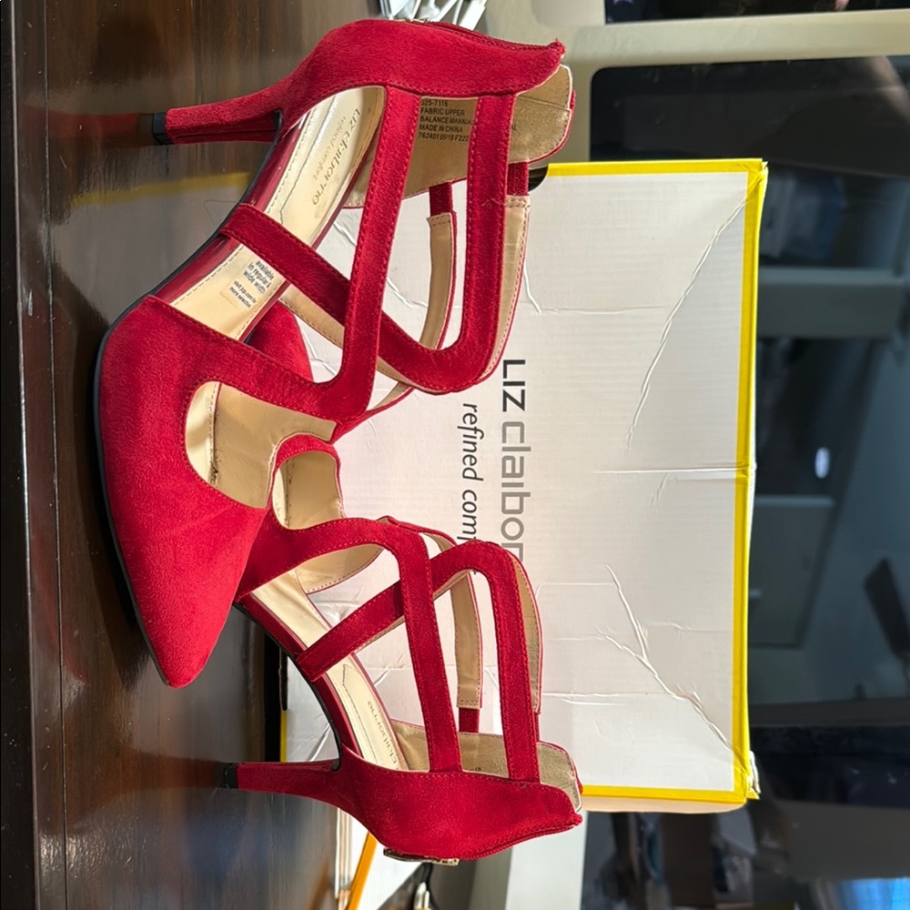 Liz Claiborne Red Strappy Heels